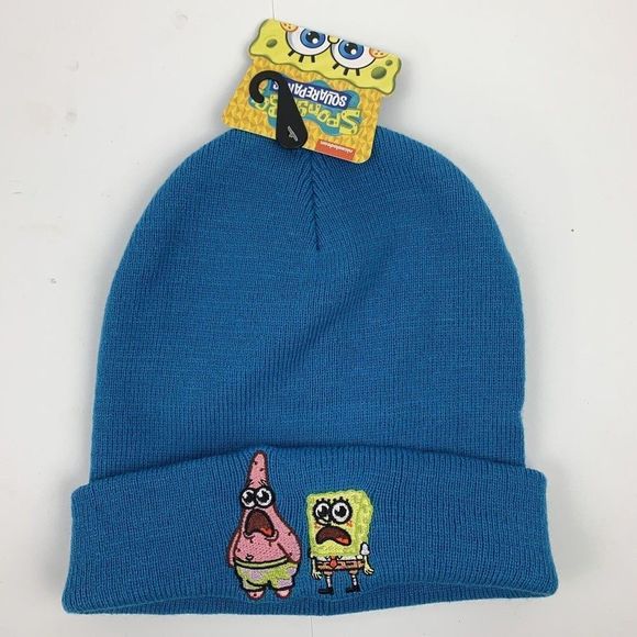 SpongeBob SquarePants Patrick and SpongeBob Beanie 2022 Nwt Blue - Picture 1 of 2